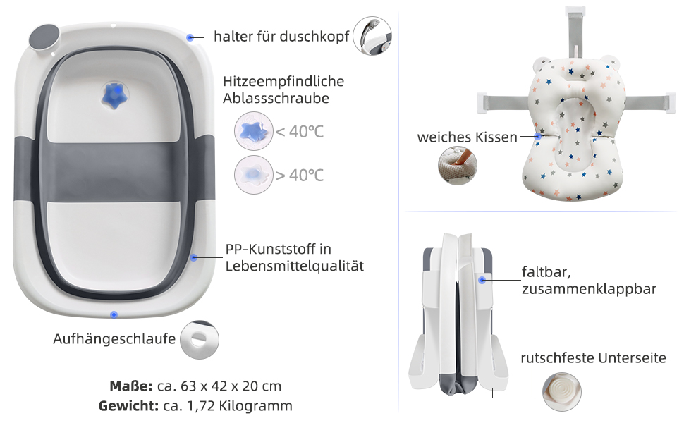 Дитяча ванночка Складана дитяча ванночка для дітей