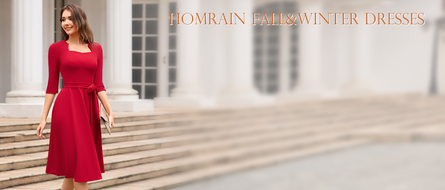 HomRain Women's Formal Cocktail Dresses Flared Wedding