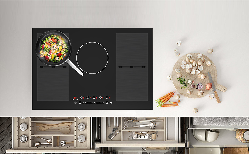 Electric Cooktop 5 Burners, 30 inch Induction Cooktop 9000W