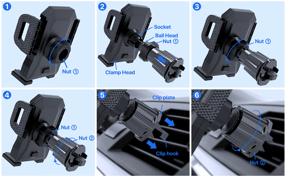 【Never Fall Off 】Miracase Car Phone Holder, Universal Mobile Phone