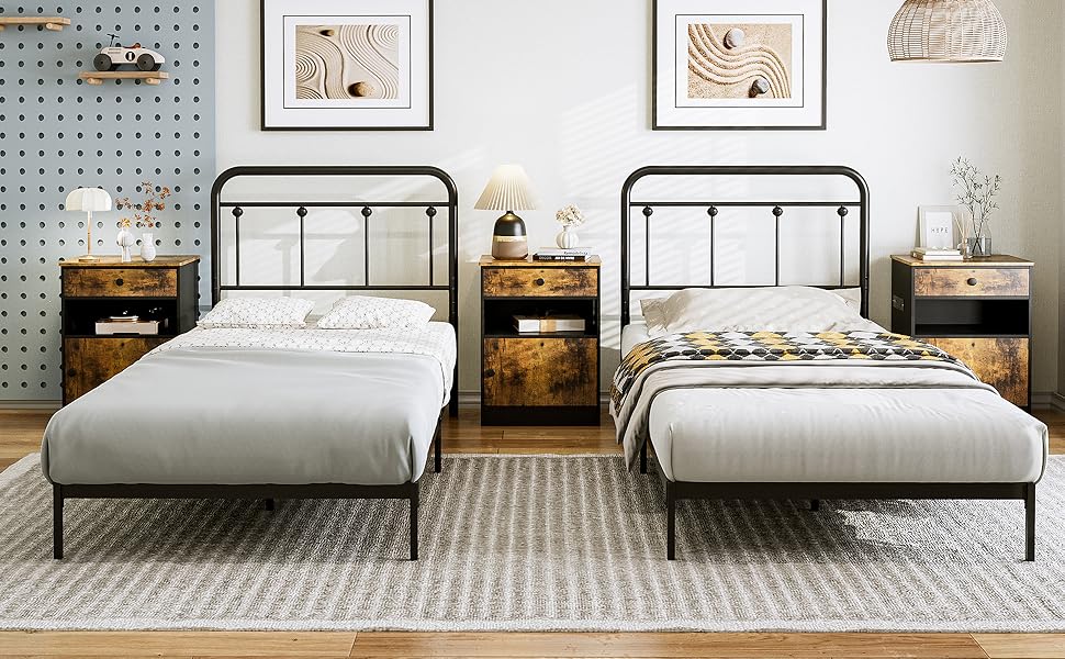 IKIFLY Metal Twin Size Headboard, Adjustable Height