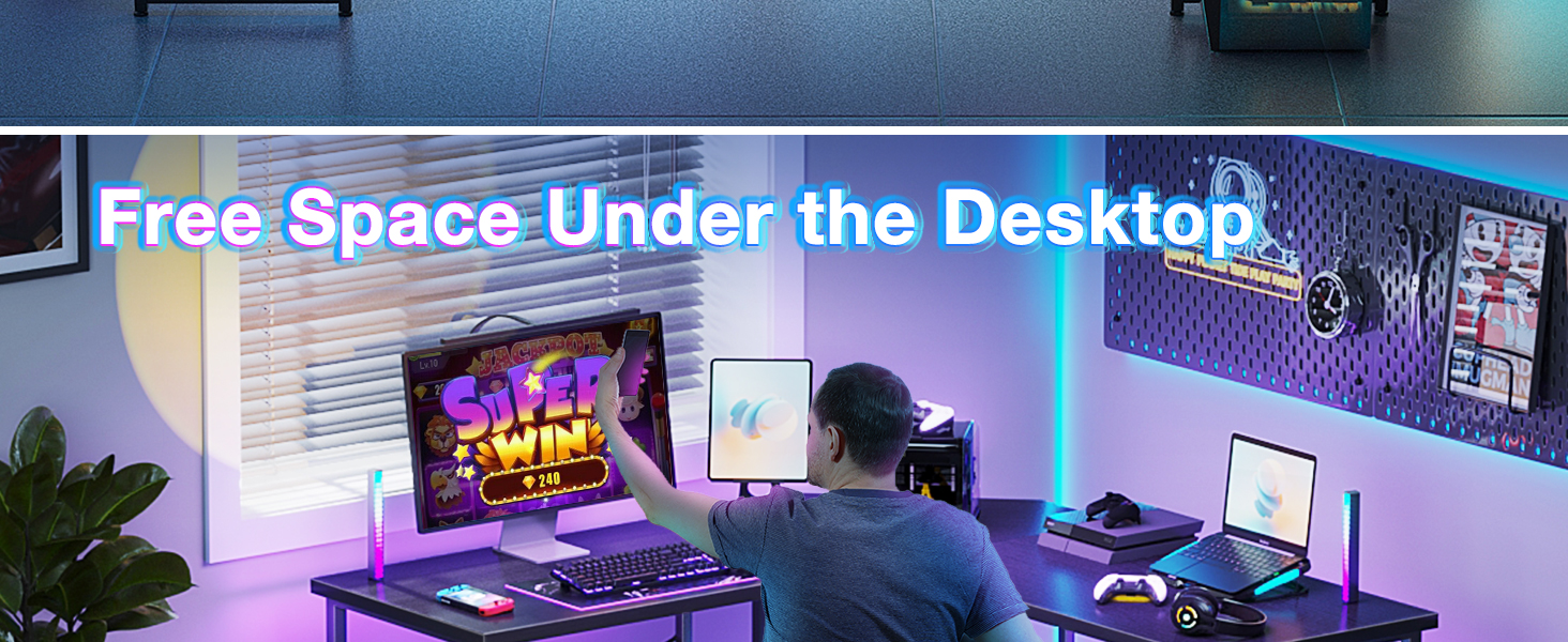 L desk with monitor stand, the monitor stand can be removed to any place you want