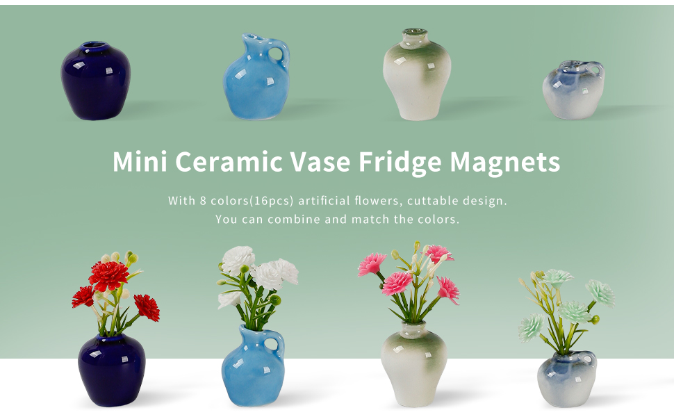 Mini Vase Magnets for Fridge