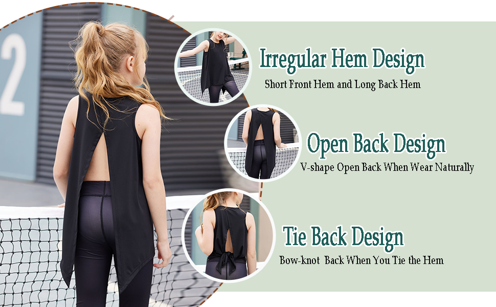 Girls Tie Back Sleeveless Tops
