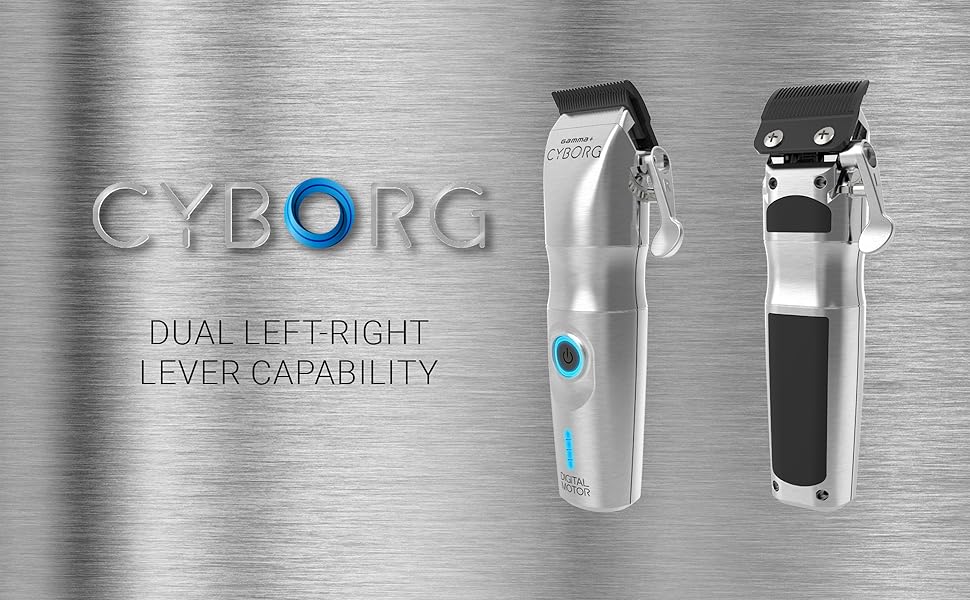 GAMMA+ Cyborg Professional Metal Hair Clipper with Digital