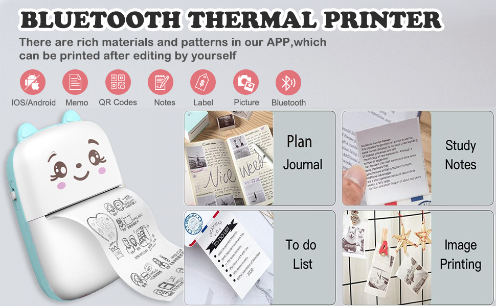 Funducts Mini Pocket Printer Portable Thermal Printer
