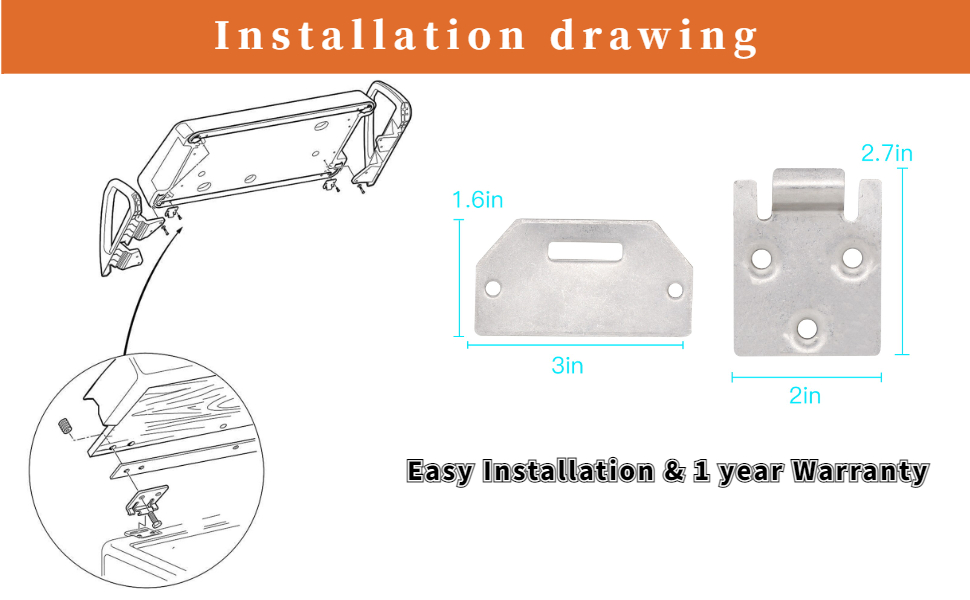 EZGO TXT Seat Bottom Hinge Plate