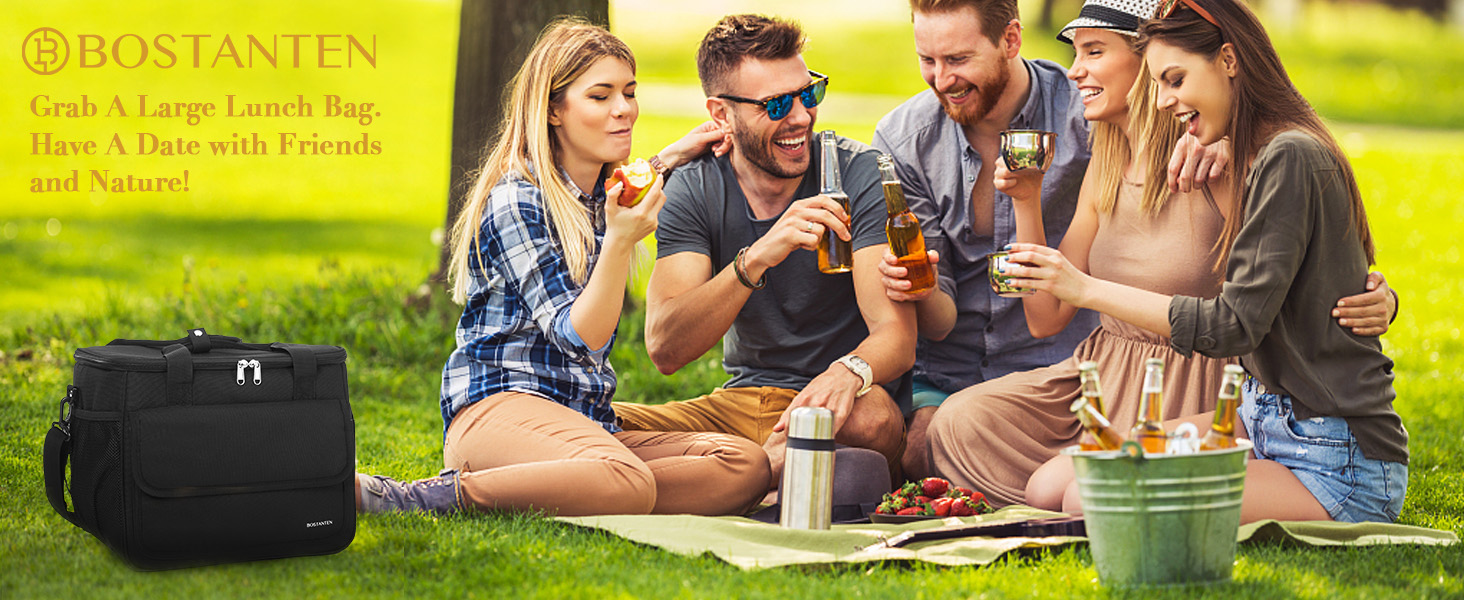 BOSTANTEN Cooler Bag, 30 Cans 20L Collapsible Soft Cooler