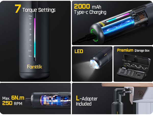 S⭐︎ Fanttik S2 Pro Electric Screwdriver, Cordless Screwdriver