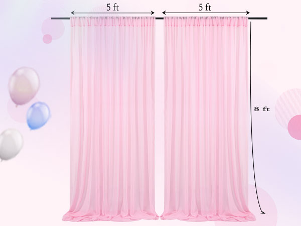 Amazon.com : Sheer Curtain Drapes 10ft x 8ft Pink Chiffon