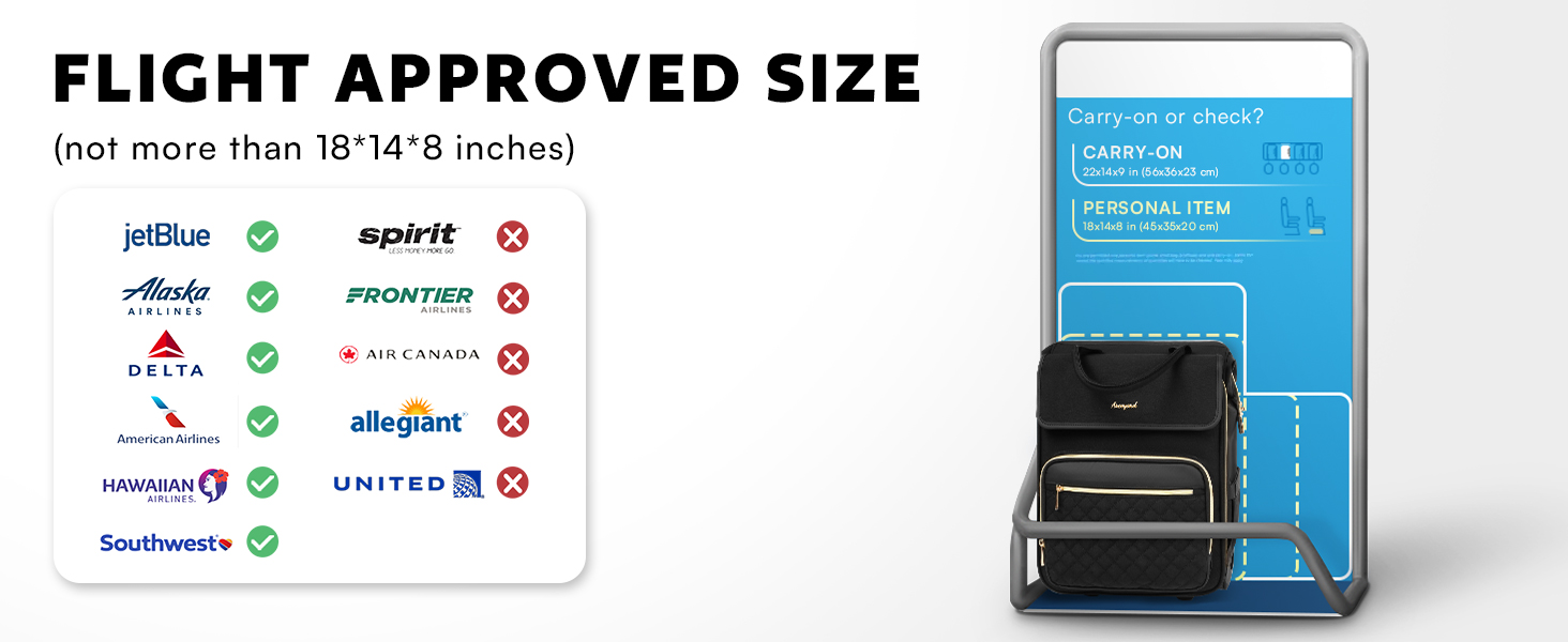 underseat carry on luggage with wheels