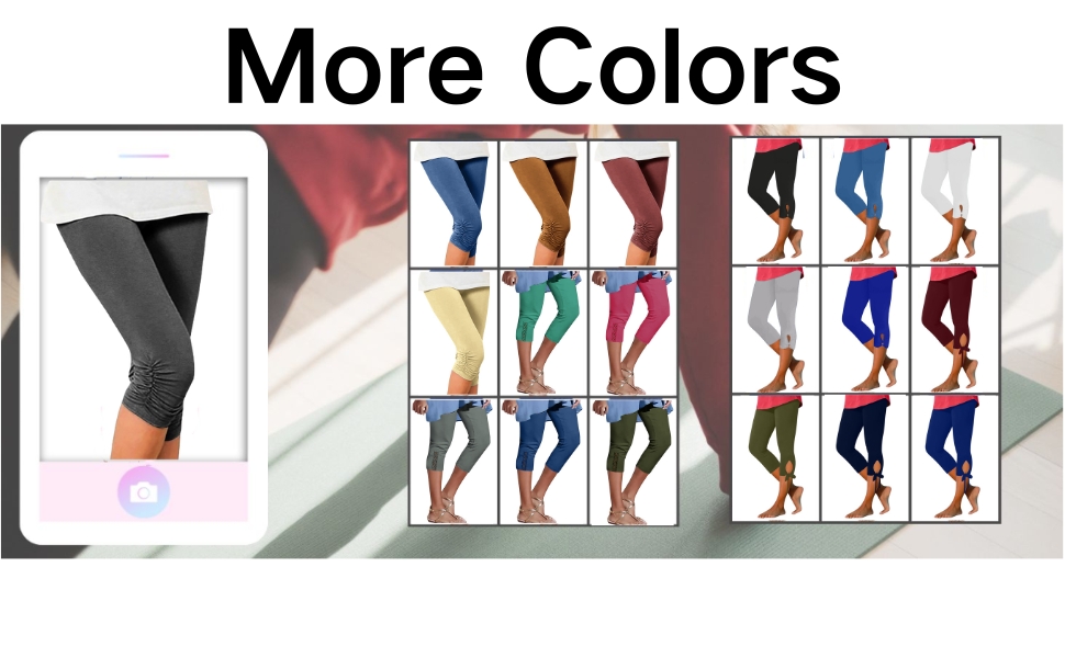 Capri Pants for Women Plus Size Stretch Knee Length Leggings