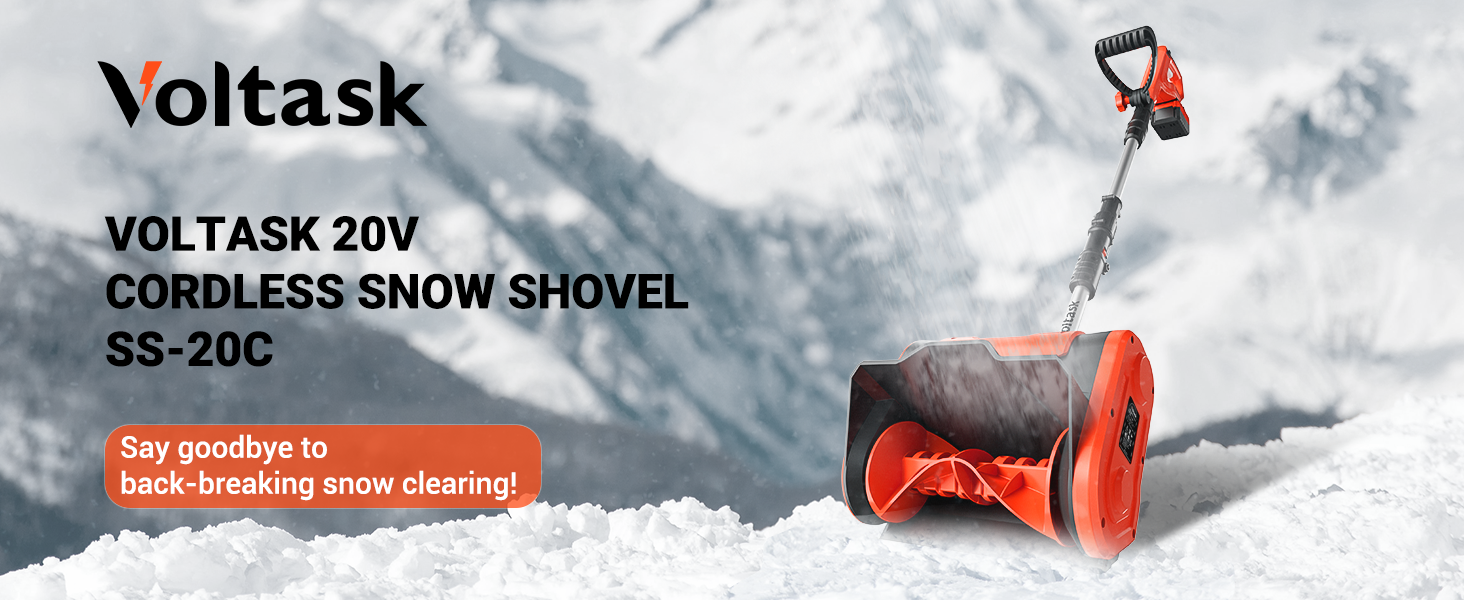 VOLTASK Cordless Snow Shovel 20V 10Inch 4Ah