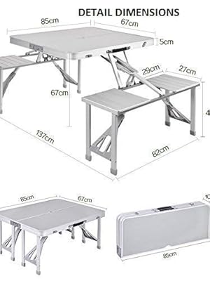 folding table with chair,Portable Folding Camp Suitcase Picnic Table,utdoor suitcase table