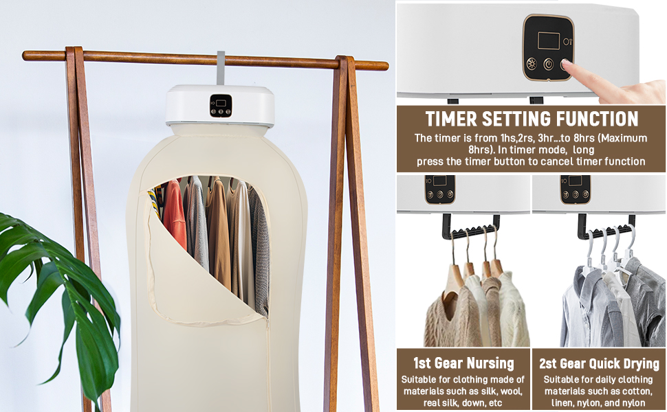 Portable Dryer With 480 Minute Timer Function 20 Minute Quick Drying Mini Dryer - a Compact Suitable for RVs, Apartments, Travel, Student Dormitories, equipped With a Drying Bag Remote Control 10 Small dryer