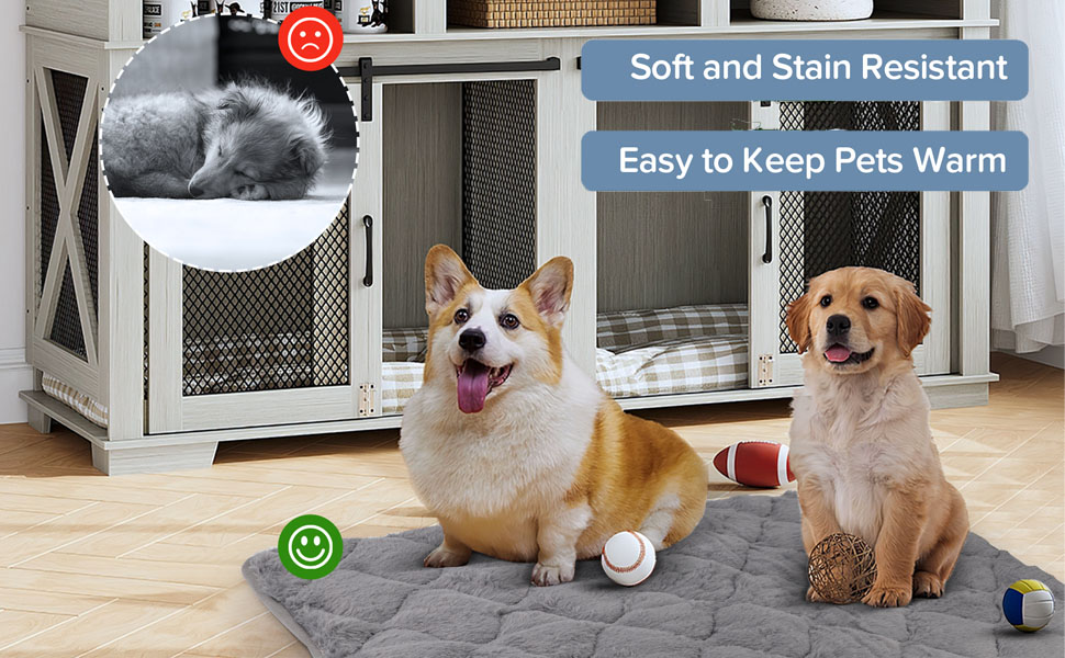 WAKERUG Large Dog Bed XL, 91x58cm Dog Crate Bed Washable, Pet Mat