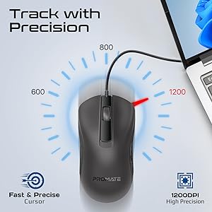 1200 DPI for Smooth Movement and Performance: 