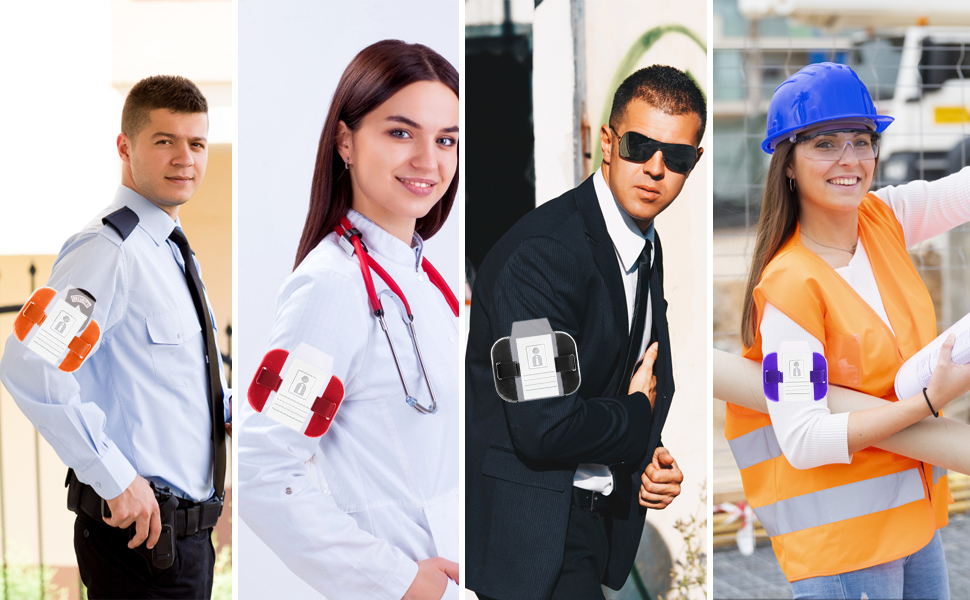 LdawyDE Sia Badge Holder Armband, 2 Pc Arm Badge Holder Black Armband License ID Card Insignia