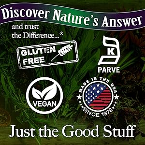 Gluten Free, Vegan, Kosher, Made in the USA 