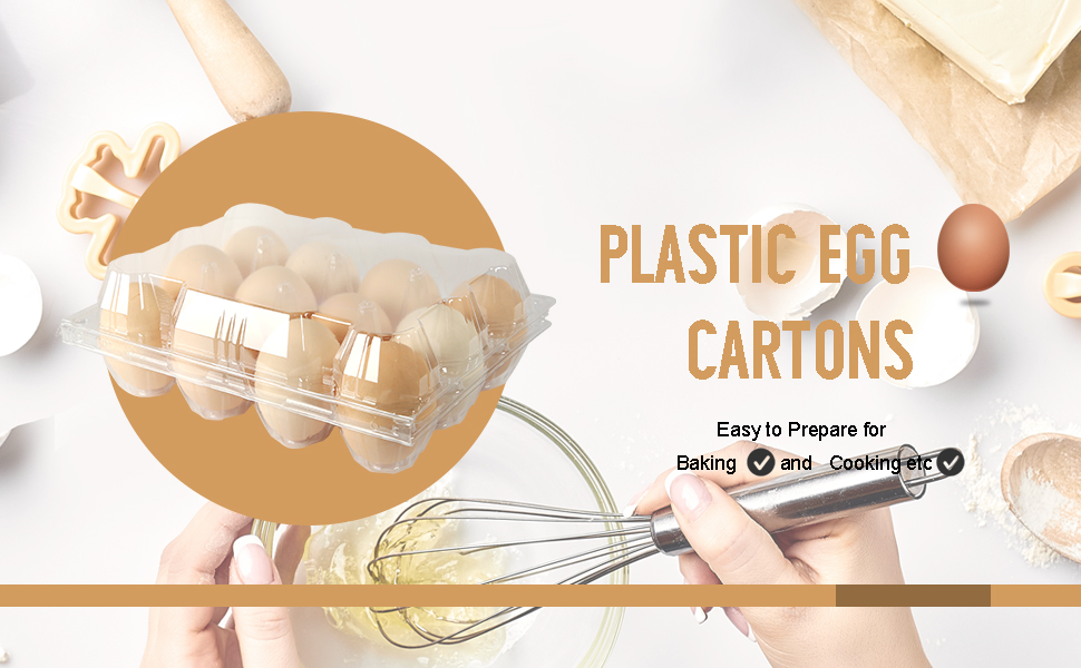 Egg Cartons 50 Pack, Clear Plastic Egg Cartons for Chicken