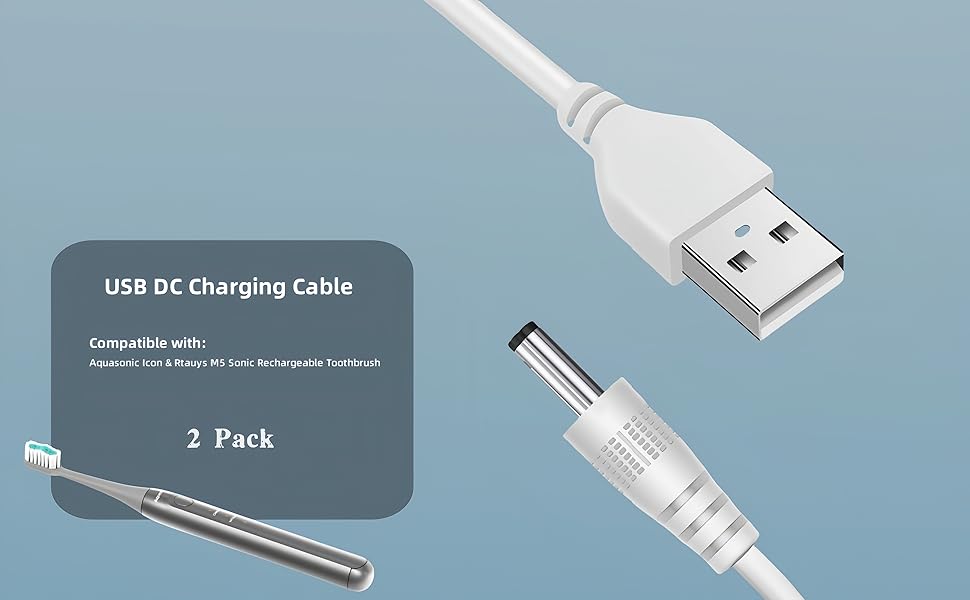 Sonic Rechargeable Toothbrush USB Charging Cable