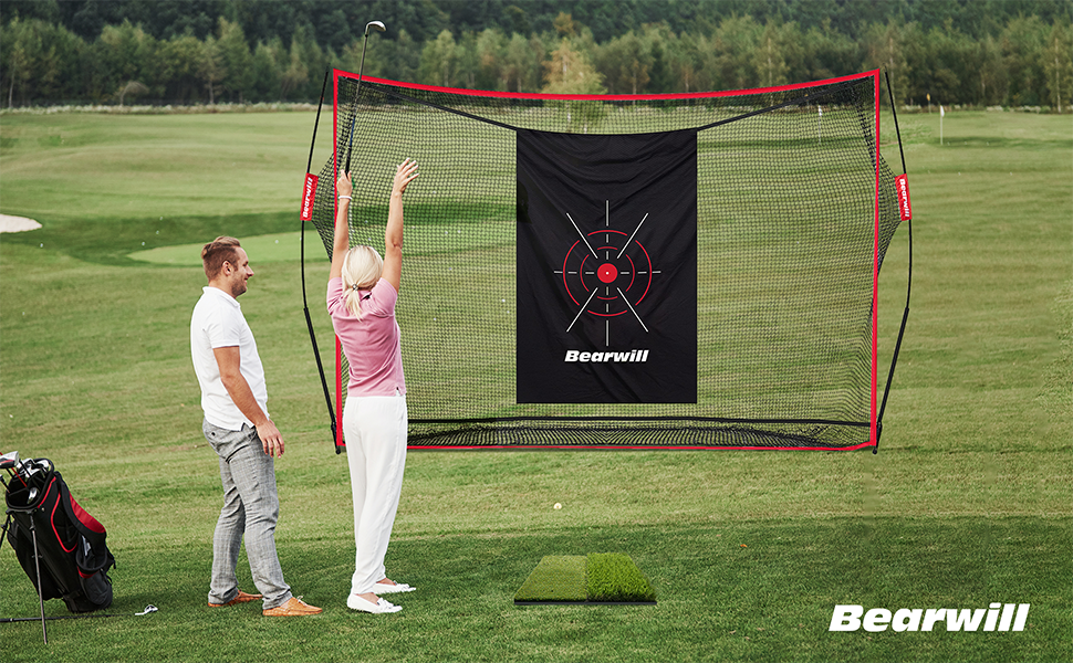 Bearwill Golf Net, 10x7ft Heavy Duty Golf Practice Net with
