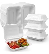 Clamshell Take Out Containers, 75 Pack Disposable To Go Boxes with Lids, 1 Compartment Food Conta...