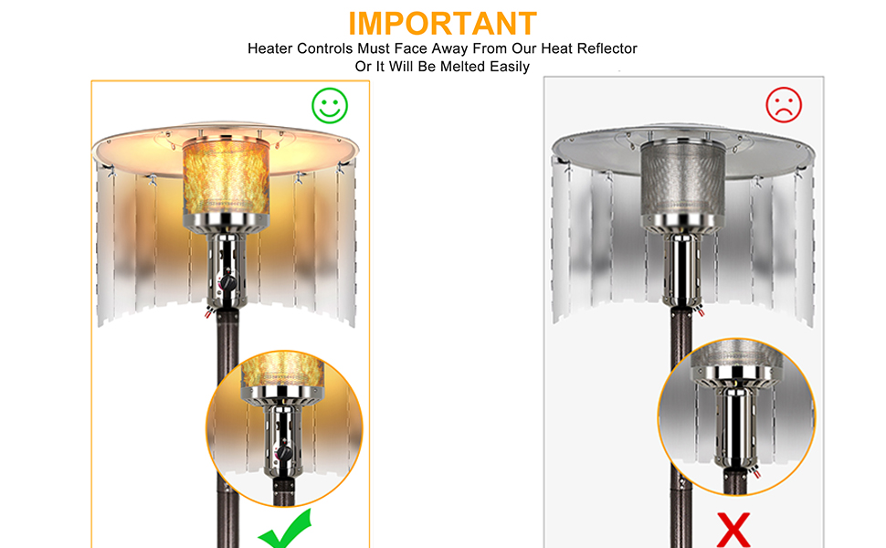Funtravo 2Pack Patio Heater Reflector Shield, Heat Focusing