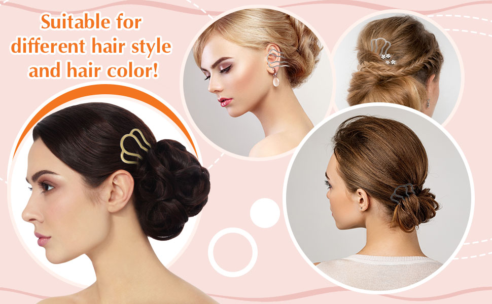 HeyuLotus 9 PCS Hair Combs Slides for Women, Hair Comb Clip U Shaped