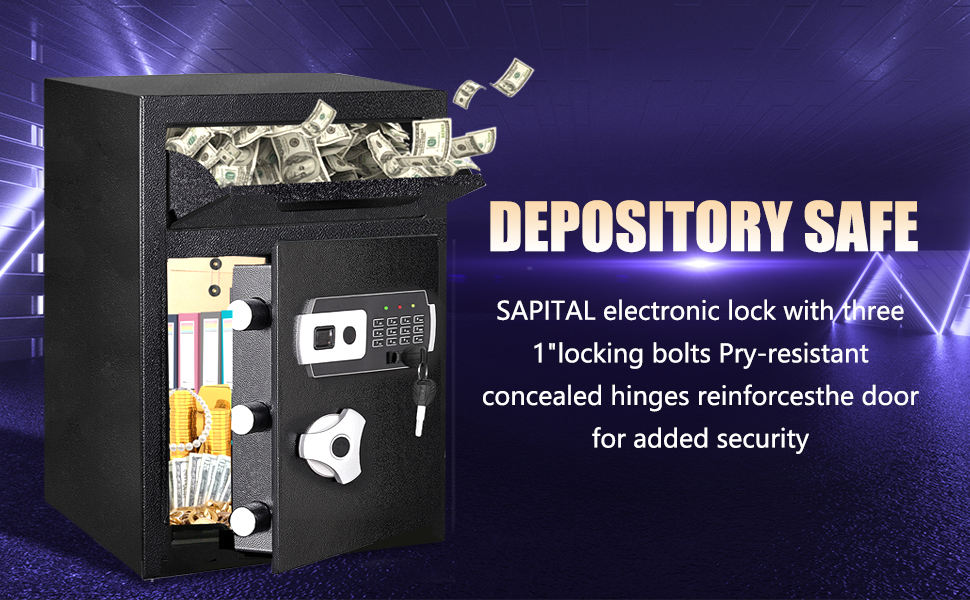 Sapital 2.6 CUB Depository Safe with Drop Slot, Drop Safe for Business ...