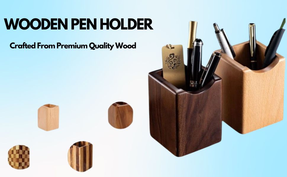 pen pot holder in walnut color