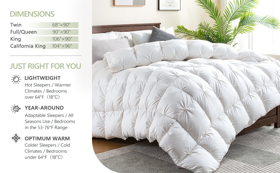 ROSUBA Luxurious Goose Feather Down Comforter King Size