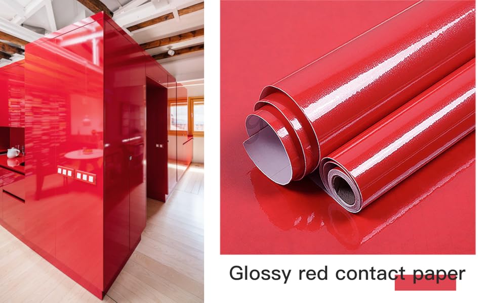 Toduso Red Contact Paper for Countertops Self-Adhesive Cabinet Contact - Self Adhesive Contact Paper For Cabinets