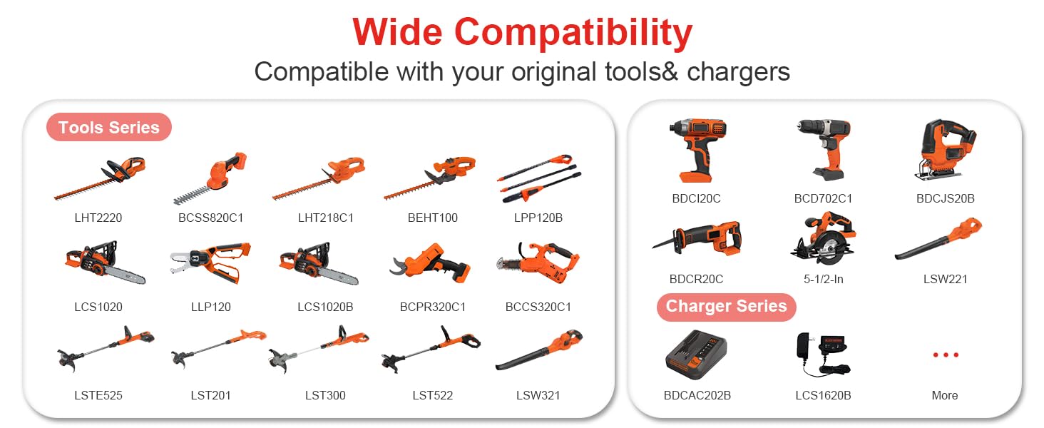 Compatible with your original tools&chargers