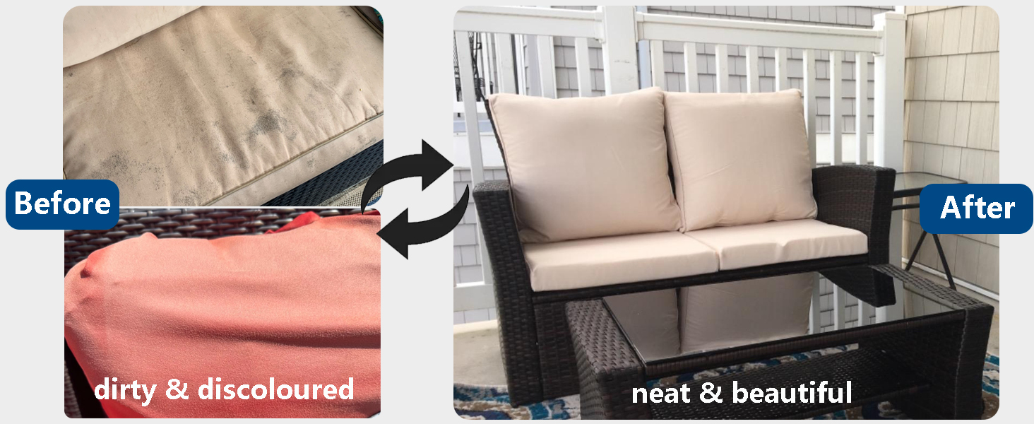 Waterproof Patio Cushion Covers Replacement Non-Slip Outdoor Seat Cushion Slipcover with Zipper