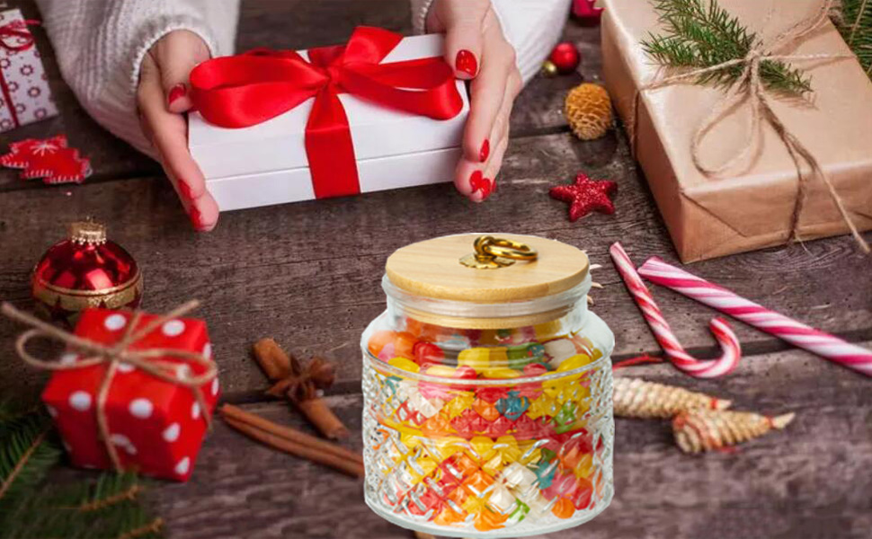 Glass Jars with Airtight Lid, Glass Coffee Nuts Canister