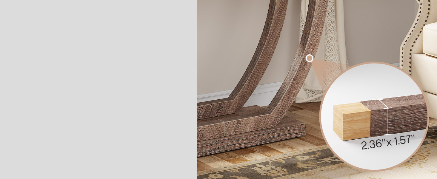 Tribesigns 63Inch Wood Console Table with Geometric Base