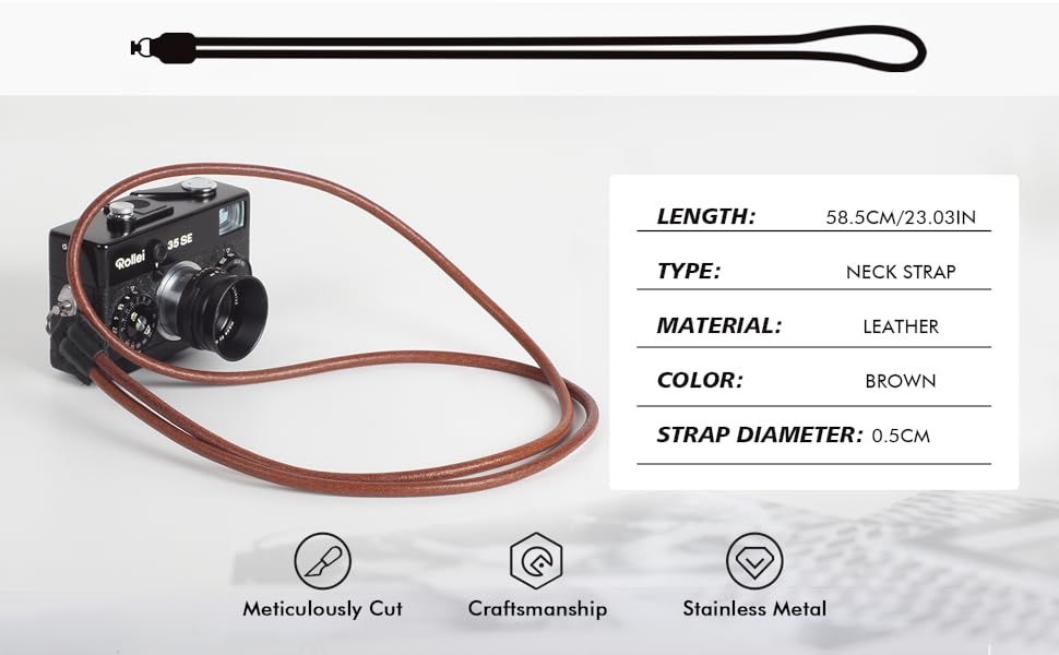 Amazon.com : eTone Leather Neck Strap String for Rollei 35