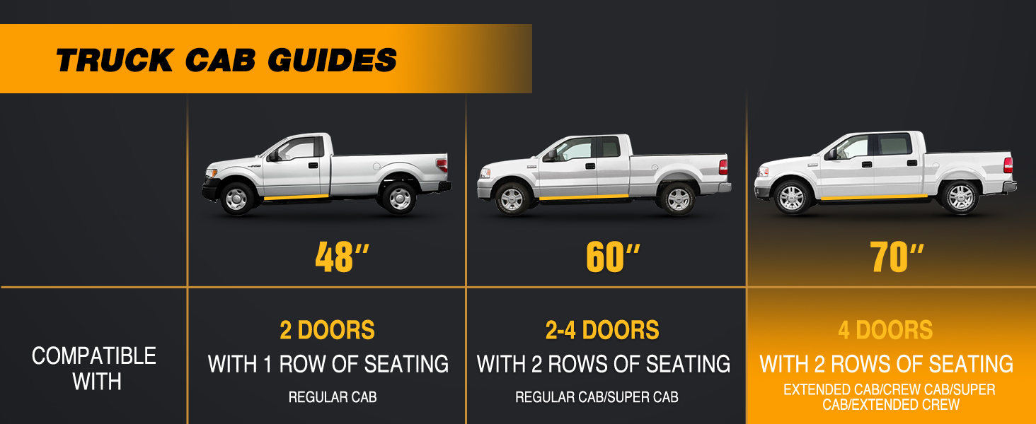 Truck LED Running Board Lights 2PCS 70 Inch LED Side Maker Light