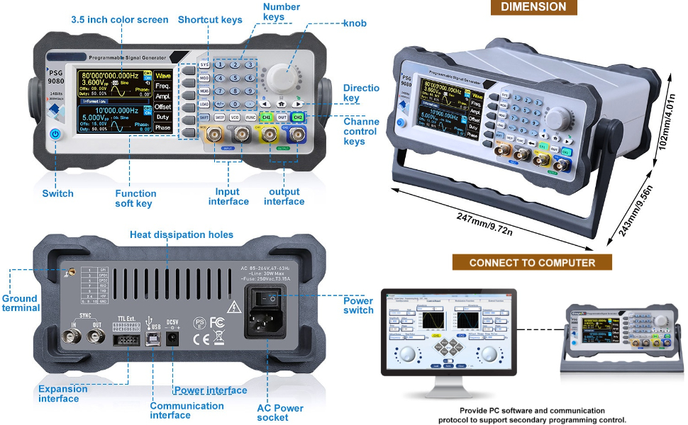 PSG9080 80MHZ Generator Programmable Channel Arbitrary