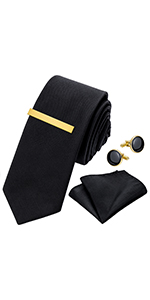 black tie and pocket square set