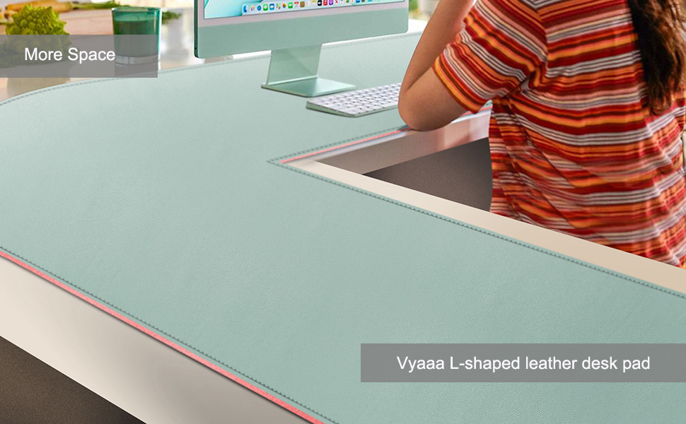 LShaped Leather Desk Pad Protector,Large Mouse Pad,Office