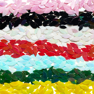 iridescent leaves stained glass mosaic tiles