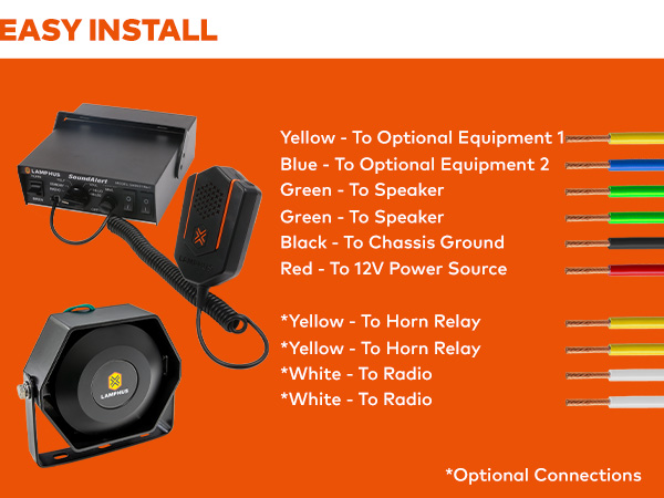  SoundAlert 100W 118-124dB Police Siren Slim Speaker Combo Kit