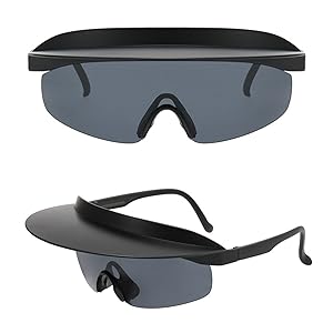 Visor Sunglasses Black Grey Film…