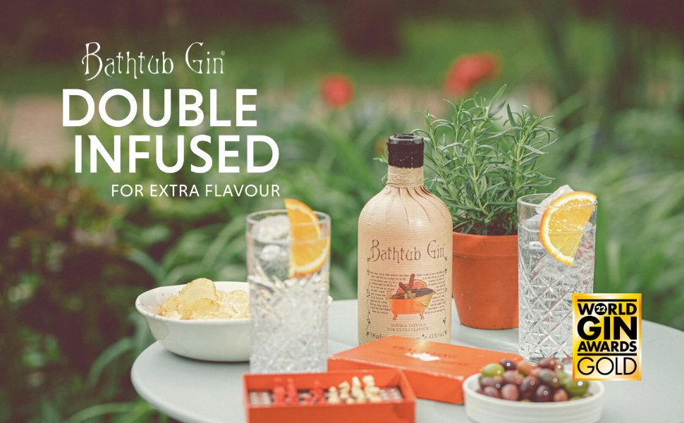 Bathtub Gin, 70cl DoubleInfused 43.3 ABV Craft Gin with Orange