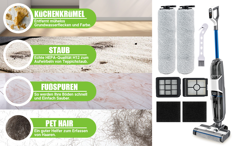 Rebirthcare 3649a replacement brush roller filter for bissell for crosswave hf3