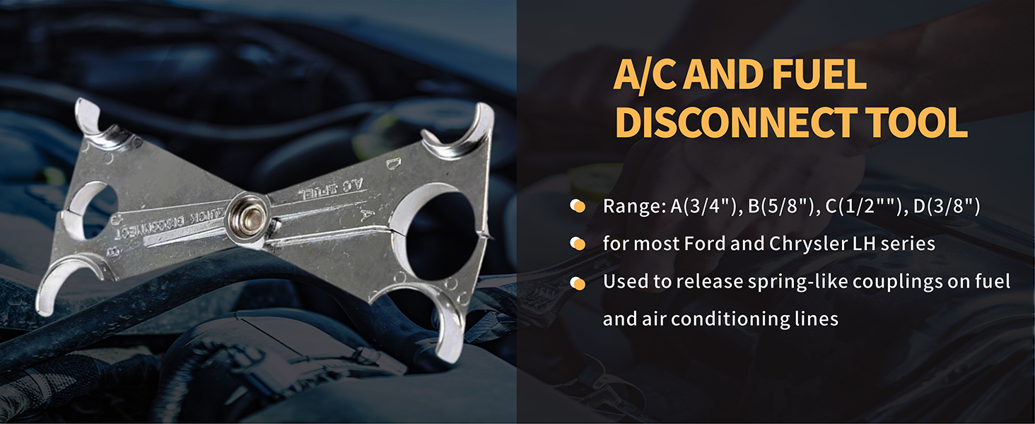 1/4 5/16 3/8 1/2 5/8 3/4 7/8 AC Fuel Line Disconnect Tool Set