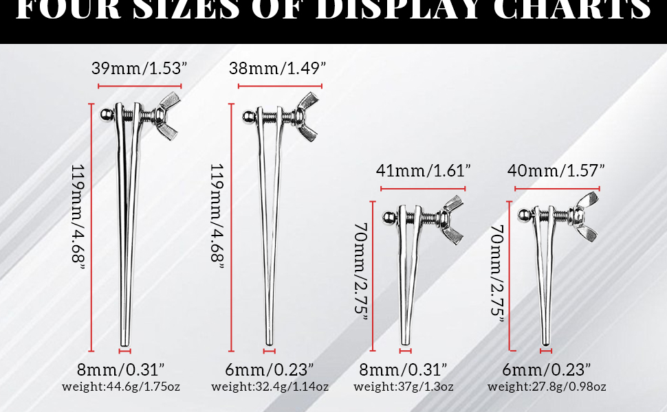 Plugs in 4 sizes