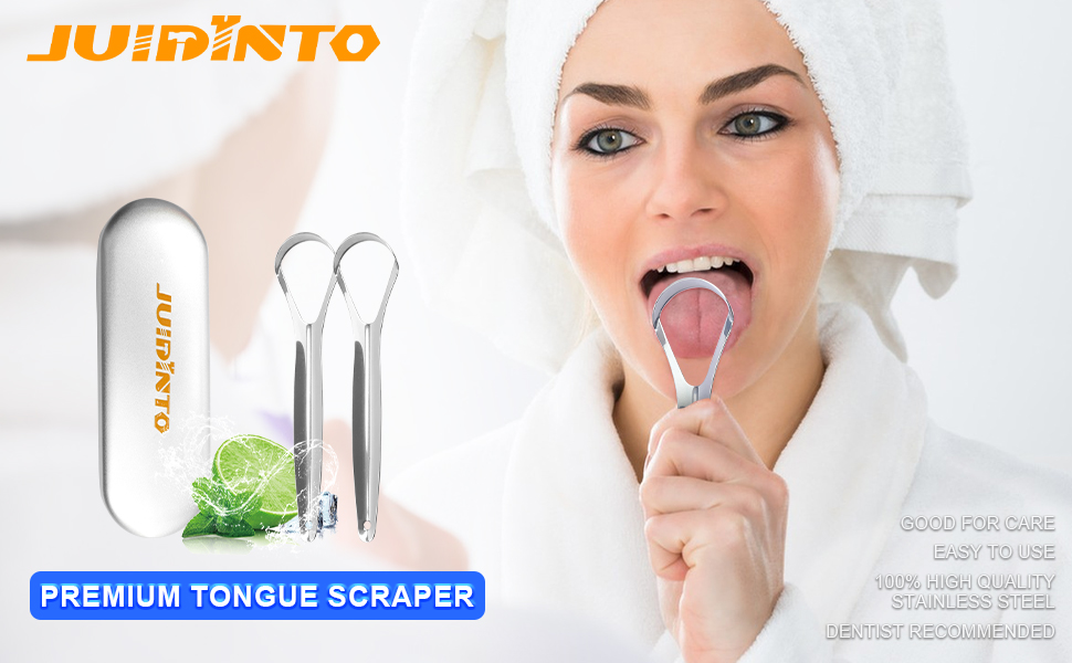 JUIDINTO Tongue Scraper, Clean Tongue Excess Debris and Reduce Bad